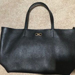 Salvatore Ferragamo Black Leather Tote